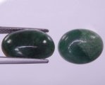 (bild för) Parti 2 st Grön Mönstrad Nephrit Jade 7,63 carat Oval Cabochon från Pakistan