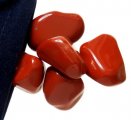 Smyckepåse med 5 st Trumlad Röd Jaspis 45 gram Fin Färg
