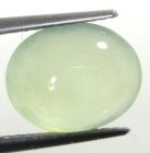 (bild för) Bra Pris Mycket Fin Färg Äppelgrön Prehnit 3,80 carat Oval Cabochon Slipning Helt Transparent & Topp Kvalitet från Madagaskar Köp Nu!