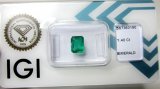 Bra Pris Certifierad Sällsynt Vacker Intensiv Djup Blåaktigt Grön Smaragd 1,40 carat Oktagon Topp Kvalitet från Zambia Köp Nu!