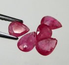 (image for) Good Price Parcel 5 pcs Very Nice Pinkish Red - Purple Red Ruby 1,90 carat Pear Cut Nice Luster & Price Worthy Quality from Madagascar Purchase Now!