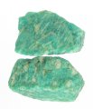 (image for) Good Price Parcel 2 pcs Very Fine Quality Beautiful Bluish Green White Patterned Rough Amazonite 40 grams Natural Broken Piece Beautiful Material & Good Color from Russia Buy Now!