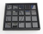 (bild för) Bra Pris Etui låda för ädelstenssamlingen med svart lock och magnetlås, inklusive 20 st 30x30 mm svart plast box. Storlek på lådan är 180x150 mm Köp Nu!
