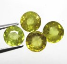 (bild för) Bra Pris Parti 4 st Lystrande Gulgrön Sphene (Titianit) 2,33 carat Rund Slipad Mycket Fin Kvalitet från Madagaskar Köp Nu!