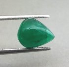 Fin kvalitet Grön Zambisk Smaragd 1,06 carat Dropp Cabochon Slipning