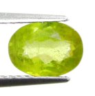 (bild för) Bra Pris Mycket Vacker Neon Gulgrön Sphene (Titianit) 1,33 carat Oval Slipad Mycket Fin Kvalitet & Lyster från Madagaskar Köp Nu!