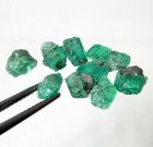 (image for) Good Price Parcel 10 Pcs Rough Uncut Very Rare Vivid Bluish Green Emerald Crystal 7,09 carat Natural Crystal Transparent from Colombia Purchase Now!