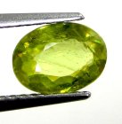 (bild för) Bra Pris Mycket Vacker Neon Gulgrön Sphene (Titianit) 1,15 carat Oval Slipad Mycket Fin Kvalitet & Lyster från Madagaskar Köp Nu!