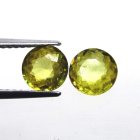 (bild för) Bra Pris Parti 2 st Lystrande Gulgrön Sphene (Titianit) 1,32 carat Rund Slipad Mycket Fin Kvalitet från Madagaskar Köp Nu!
