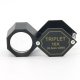 (image for) Great Price! Foldable High Quality Gemological Loupe with Triplet Lens 10X Magnification and 20.5 mm Diameter Very Stylish Black Hexagonal Model Perfect for Gemstone Collectors Buy Now!