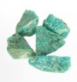 (image for) Good Price Parcel 5 pcs Very Fine Quality Beautiful Bluish Green White Patterned Rough Amazonite 19 grams Natural Broken Piece Beautiful Material & Good Color from Russia Buy Now!