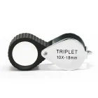 (bild för) Bra Pris! Hopfällbar Hög Kvalitativ Gemmologisk Lupp med Triplett-lins 10X förstoring och 18 mm diameter Mycket Snygg Gummiklädd för bra grepp Modell 7866 Perfekt till Ädelstenssamlare Köp Nu