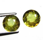 (bild för) Bra Pris Parti 2 st Lystrande Gulgrön Sphene (Titianit) 1,52 carat Rund Slipad Mycket Fin Kvalitet från Madagaskar Köp Nu!