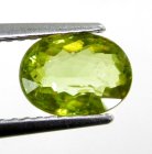 (bild för) Bra Pris Mycket Vacker Neon Gulgrön Sphene (Titianit) 1,21 carat Oval Slipad Mycket Fin Kvalitet & Lyster från Madagaskar Köp Nu!