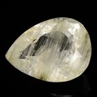 (bild för) Bra Pris Sällsynt Vacker Vit Rutil Topas 31,46 carat Dropp Slipad Härlig Lyster från Brasilien Köp Nu!