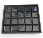 (bild för) Bra Pris Etui  till ädelstenssamling inklusive 20 st 30x30 mm svart plast box, Svart öppen ram. Storlek på lådan är 180x150 mm Köp Nu!