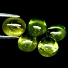 (bild för) Bra Pris Parti 5 st Fin Gulgrön Sphene (Titianit) 8,73 carat Oval Cabochon Slipad från Madagaskar Köp Nu!