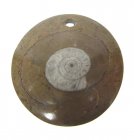 Bra Pris Unikt Smycke Fossil Ammonit i Matrix 12,80 gram Polerat Hänge med Hål från Marocko Köp Nu!