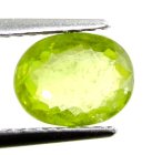 (bild för) Bra Pris Mycket Vacker Neon Gulgrön Sphene (Titianit) 1,52 carat Oval Slipad Mycket Fin Kvalitet & Lyster från Madagaskar Köp Nu!