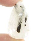 (bild för) Bra Pris Mycket Fin Intressant Svart Rutil Kvarts 27,78 carat Dropp Cabochon Slipning Bra Kvalitet & Form från Madagaskar Köp Nu!