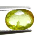 (bild för) Bra Pris Mycket Vacker Neon Gulgrön Sphene (Titianit) 1,36 carat Oval Slipad Mycket Fin Kvalitet & Lyster från Madagaskar Köp Nu!