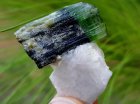 Good Price Beutiful Green Cap Tourmaline 95,96 carat Natural Crystal with Feldspar from Kunar Afganistan Purchase Now! (image for) Good Price Beutiful Green Cap Tourmaline 95,96 carat Natural Crystal with Feldspar from Kunar Afganistan Purchase Now!