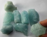 Bra Pris Parti 8 st Fin Obehandlad Akvamarin 571 carat Naturlig Kristall från Skardu Pakistan Köp Nu!