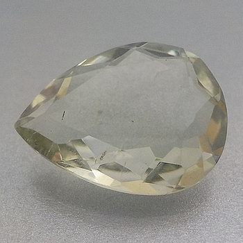 Prasiolite (Green Amethyst) 12,10 Ct Pear Cut Nice Luster fr Brazil