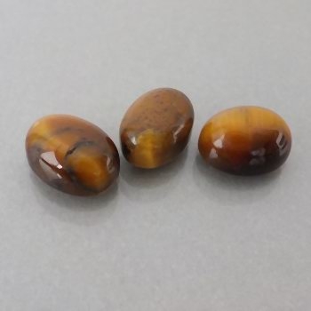 Bra Pris Parti 3 st Mycket Fin Tigeröga 4,61 carat Oval Cabochon Bra Kvalite & Färg Mönster från Indien Köp Nu!
