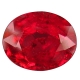 Bra Pris Certifierad Sällsynt Topp Röd Rubin 0,85 carat Oval Slipning Mycket Fin Kvalitet från Mozambique Köp Nu!
