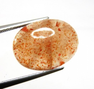 Bra Pris Sällsynt Orange "Konfetti" Solsten 6,87 carat Oval Cabochon Fin Lyster fr Afrika Köp Nu!