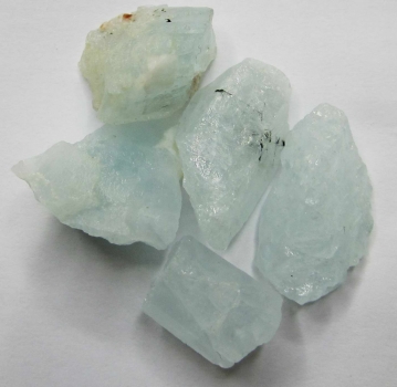 Bra Pris Parti 5 st Fin Obehandlad Akvamarin 48,15 carat Naturlig Kristall från Skardu Pakistan Köp Nu!