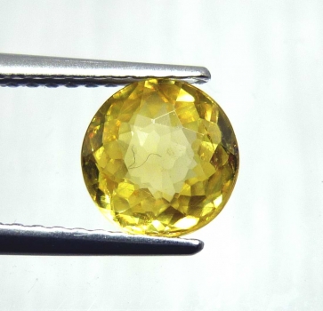 Bra Pris Topp Lyster Gulgrön Sphene (Titianit) 0,89 carat Rund Slipad Mycket Fin Kvalitet från Madagaskar Köp Nu!