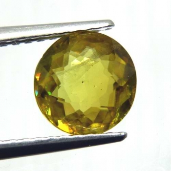 Bra Pris Topp Lyster Gulgrön Sphene (Titianit) 1,05 carat Rund Slipad Mycket Fin Kvalitet från Madagaskar Köp Nu!