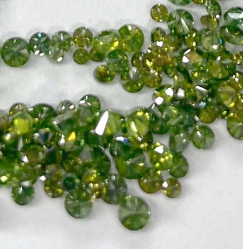 Bra Pris Parti Naturlig Grön Diamant Tot. 1,00 carat Kalibrerad 0,03 ct/st Brilliant 1,95 mm Kvalitet SI Köp Nu!