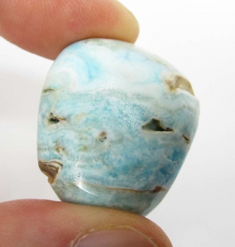 Bra Pris Mycket Fin Sällsynt Blå Aragonit 17,75 gram Trumlad Intressant Utseende från Pakistan Köp Nu!