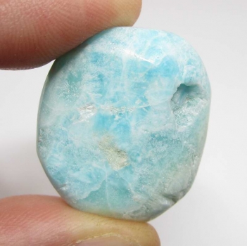 Bra Pris Mycket Fin Sällsynt Blå Aragonit 19,30 gram Trumlad Intressant Utseende från Pakistan Köp Nu!