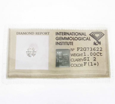 Bästa Pris Certifierad Topp Wesselton (F+) Vit Diamant 1,00 carat Brilliant Slipning Topp Kvalitet SI2 Köp Nu!