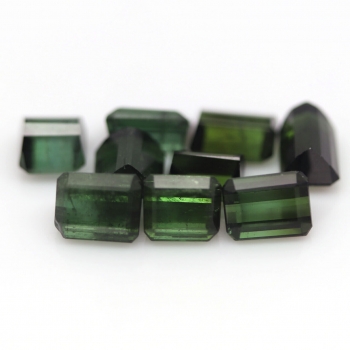 Bra Pris Parti 9 st Mycket Fin Kvalitet Olika Grön Turmalin 10,98 carat Oktagon Slipning Fin Lyster från Nigeria Köp Nu!