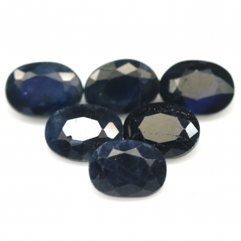 Billigt Pris Parti 6 st Stor Djup Blå Safir 12,08 carat Oval Slipning Fin Enkel Kvalitet från Madagaskar Köp Nu!