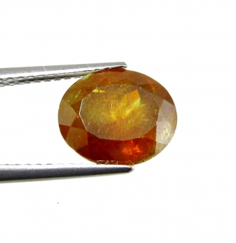 Bra Pris Mycket Sällsynt Gulaktigt Orange Sfalerit 3,49 carat Oval Slipning Mycket Bra Lyster & Kvalitet från Spanien Köp Nu!