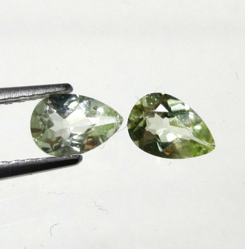 Bra Pris Parti 2 st Mycket Vacker Gulaktig Grön Heliodor (Beryll) 0,72 carat Dropp Slipning Fin Kvalitet fr Madagaskar Köp Nu!