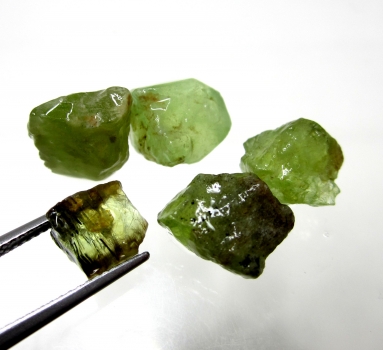 Parti 5 st Bra Pris Rå Oslipad Fin Oliv Grön Peridot 23,94 carat Naturlig Kristall Transparent-Translucent från Pakistan Köp Nu!