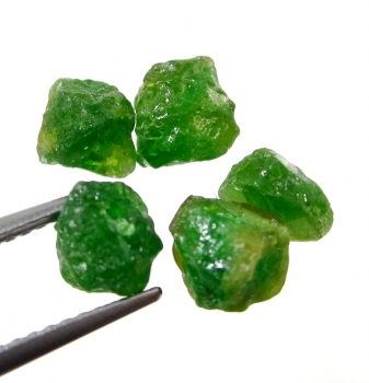 Bra Pris Parti 5 st Mycket Sällsynt Intensiv Grön Tsavorit Granat 7,35 carat Naturlig Kristall Topp Kvalitet fr Tanzania Köp Nu!