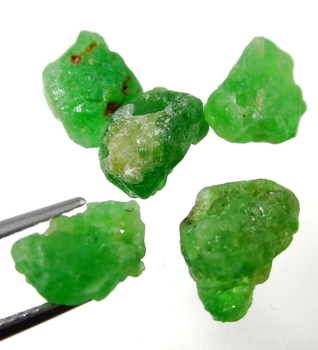 Bra Pris Parti 5 st Mycket Sällsynt Intensiv Grön Tsavorit Granat 12,51 carat Naturlig Kristall Topp Kvalitet fr Tanzania Köp Nu!