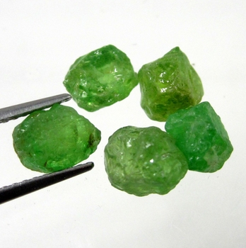 Bra Pris Parti 5 st Mycket Sällsynt Intensiv Grön Tsavorit Granat 8,00 carat Naturlig Kristall Topp Kvalitet från Tanzania Köp Nu!