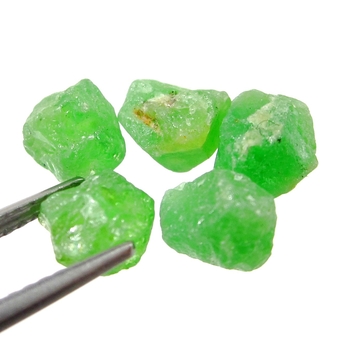 Bra Pris Parti 5 st Mycket Sällsynt Intensiv Grön Tsavorit Granat 7,24 carat Naturlig Kristall Topp Kvalitet från Tanzania Köp Nu!