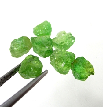 Bra Pris Parti 7 st Mycket Sällsynt Intensiv Grön Tsavorit Granat 8,68 carat Naturlig Kristall Topp Kvalitet från Tanzania Köp Nu!