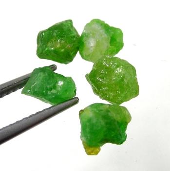 Bra Pris Parti 5 st Mycket Sällsynt Intensiv Grön Tsavorit Granat 6,14 carat Naturlig Kristall Topp Kvalitet från Tanzania Köp Nu!