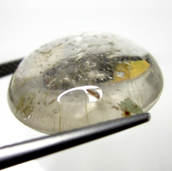 Good Price Big Nice Interesting Rutile Quarts 17,88 carat Semi-Round Cabochon from Brazil Purchase Now!